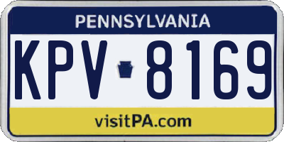 PA license plate KPV8169