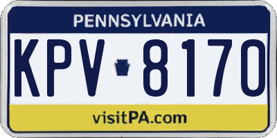 PA license plate KPV8170