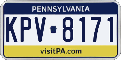 PA license plate KPV8171
