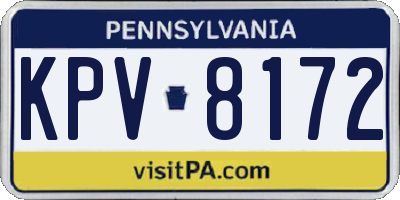PA license plate KPV8172