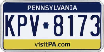 PA license plate KPV8173