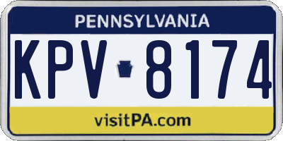 PA license plate KPV8174