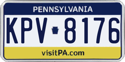 PA license plate KPV8176