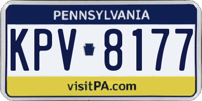 PA license plate KPV8177