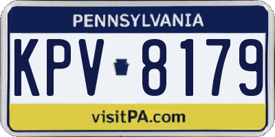 PA license plate KPV8179