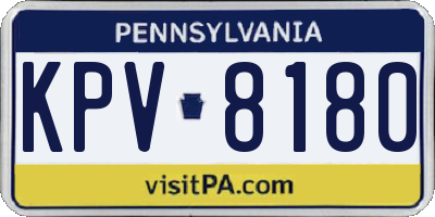 PA license plate KPV8180