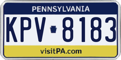 PA license plate KPV8183