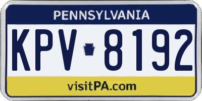 PA license plate KPV8192