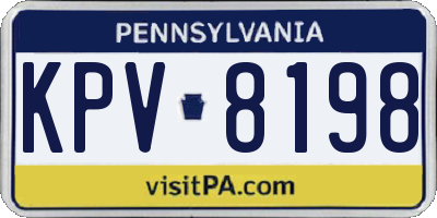 PA license plate KPV8198