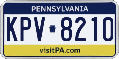 PA license plate KPV8210