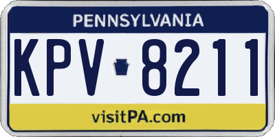 PA license plate KPV8211
