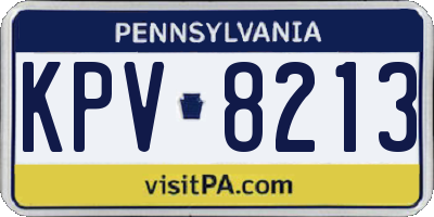 PA license plate KPV8213