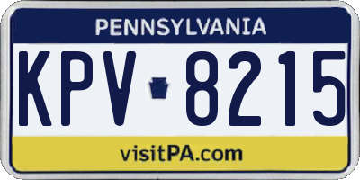 PA license plate KPV8215