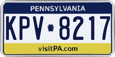 PA license plate KPV8217