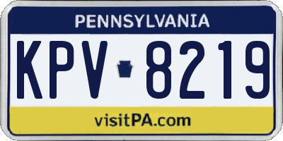 PA license plate KPV8219
