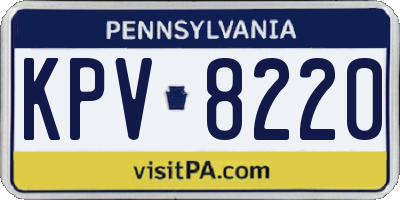 PA license plate KPV8220
