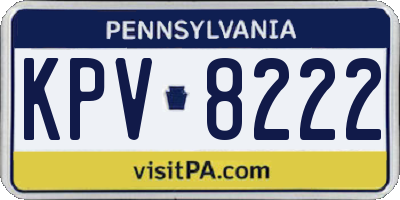 PA license plate KPV8222