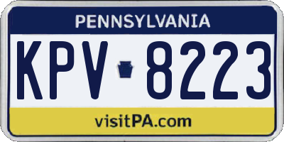 PA license plate KPV8223