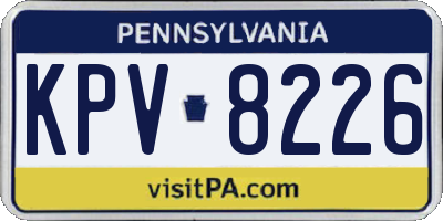 PA license plate KPV8226