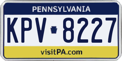 PA license plate KPV8227