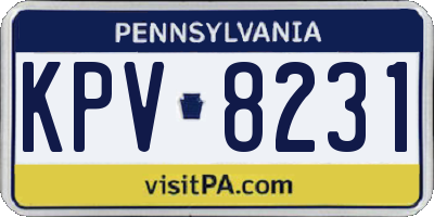 PA license plate KPV8231