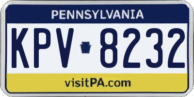 PA license plate KPV8232