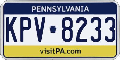 PA license plate KPV8233