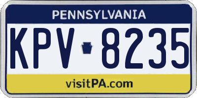 PA license plate KPV8235