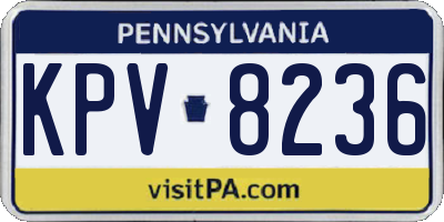 PA license plate KPV8236