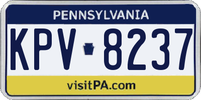 PA license plate KPV8237