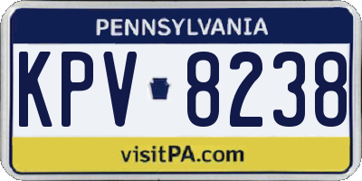 PA license plate KPV8238