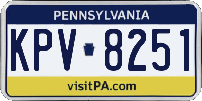 PA license plate KPV8251