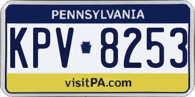 PA license plate KPV8253