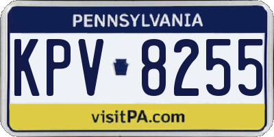 PA license plate KPV8255