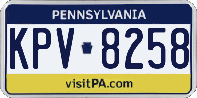 PA license plate KPV8258