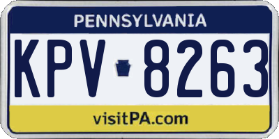 PA license plate KPV8263