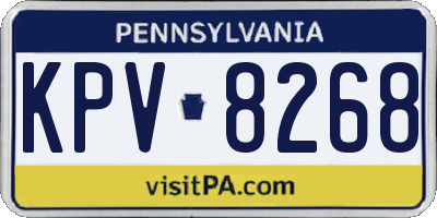 PA license plate KPV8268