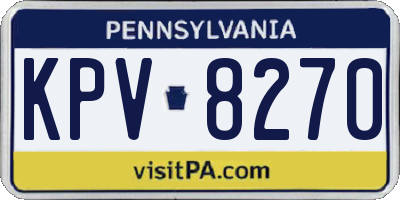 PA license plate KPV8270