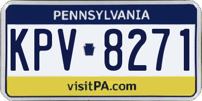 PA license plate KPV8271