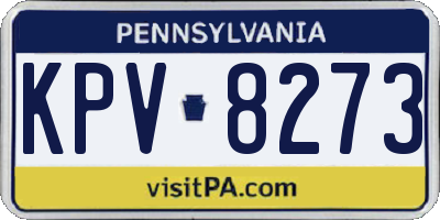 PA license plate KPV8273