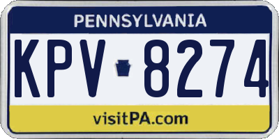 PA license plate KPV8274