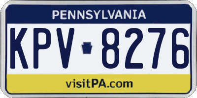 PA license plate KPV8276