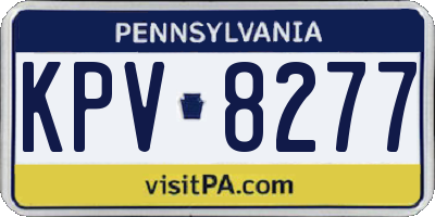 PA license plate KPV8277