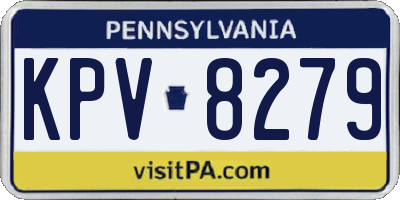 PA license plate KPV8279