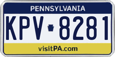 PA license plate KPV8281
