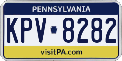 PA license plate KPV8282