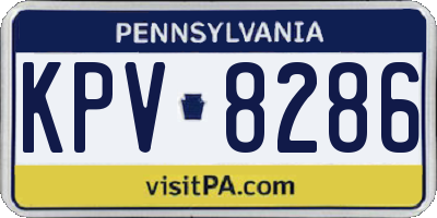PA license plate KPV8286