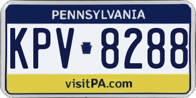 PA license plate KPV8288
