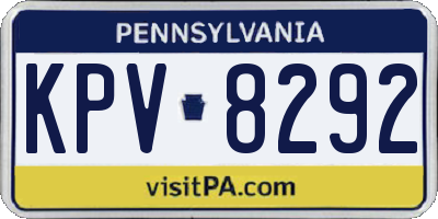 PA license plate KPV8292