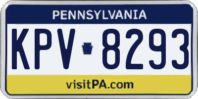 PA license plate KPV8293
